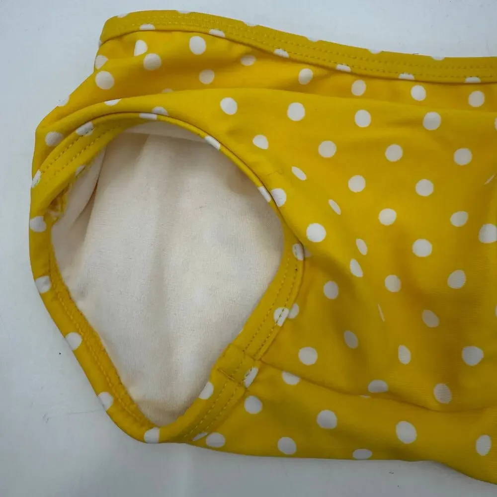 Ruffle Butts Bikini Bottoms Size 6-12 Months Baby Girl Yellow Polka Dot Swim